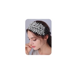 JWICOS Diadema de cristal para novia, accesorio para el cabello para mujeres y niñas (azul)