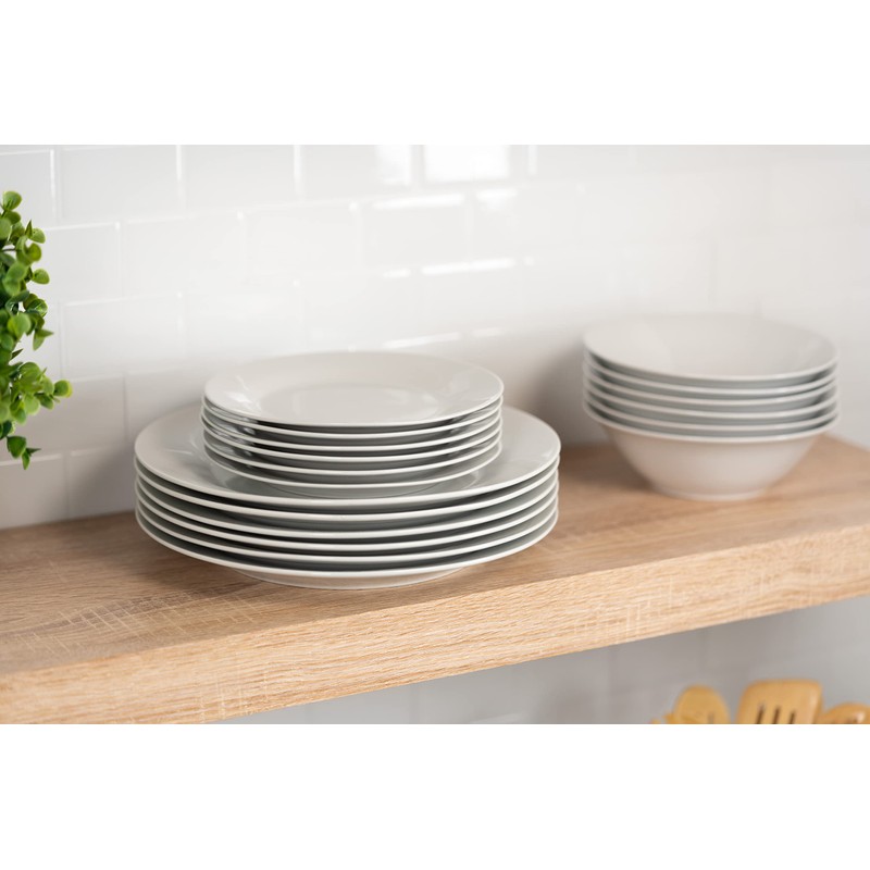 10 Strawberry Street Simply White 10.5" Round Dinner Plate, Set