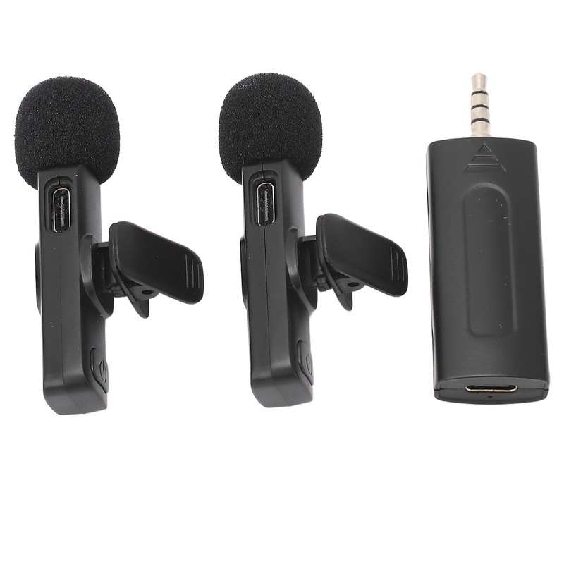 Wireless Lavalier Microphone Portable Noise Cancelling Professional Lapel Mic for