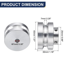 uxcell V-Type Pulley 7mm Bore 40mm Outer Dia Single Groove Aluminum Alloy for Motor Shaft Drilling Machine 6mm(1/4") PU Shape Belt