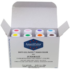 Food Coloring AmeriColor Soft - Gel Paste Junior Kit, 8 Colors, .75 Ounce Bottles