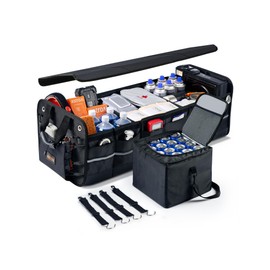 AstroAI Car Trunk Organizer Storage Large for SUV, Truck, Pickup, Collapsible Trunk Organizer Portable Storage Box with Cooler Bag, Foldable Cover, Nylon Handles, PU Bottom and PE Plate