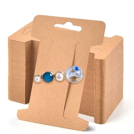 Mototo 200 PCS Hair Clip Bow Display Cards Hair Barrettes Jewelry Display Holder Rectangle Paper Cardboard for Hair Accessories Display and Organizing, 4 x 2-1/2 Inches (Brown)