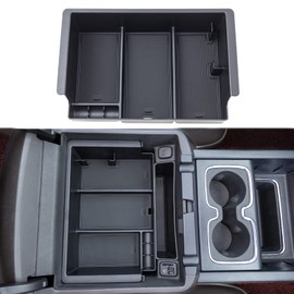 JKCOVER Compatible with Chevy Silverado/GMC Sierra 2014-2018 and Chevy Tahoe Suburban/GMC Yukon 2015-2020 Center Console Organizer Tray Accessories-Full Console w/Bucket Seats ONLY - (Black Trim)