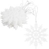 SULOLI Glitter Snowflake Hanging Decorations(White)