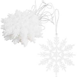 SULOLI Glitter Snowflake Hanging Decorations(White)