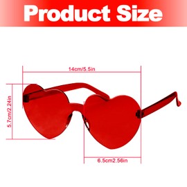 Rumyve 1 Piece Heart Shape Sunglasses - Womens Fashion Multicolor Rimless Heart-shaped Glasses Ladies Shades