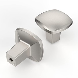 Asidrama 10 Pack Brushed Satin Nickel Kitchen Cabinet Knobs Square Dresser Knobs Drawer Knobs Cabinet Hardware Zinc Knobs for Dresser Drawers