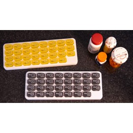 31 Day Monthly Pill Organizer with Daily Removable Pods - Grey (2 Pack, Yellow & Grey)