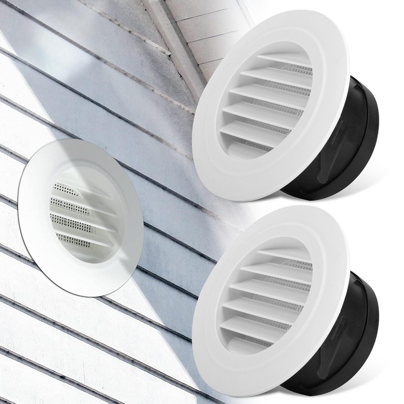 ABS Round Air Soffit Vents Louver Grille Cover with Built-in