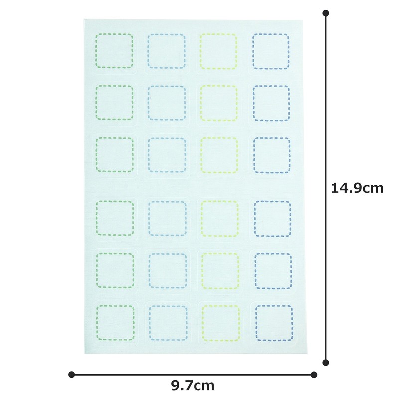 Yuninemu Washing Tag, Sticker, Stitching, Blue, 24 Pieces x 2