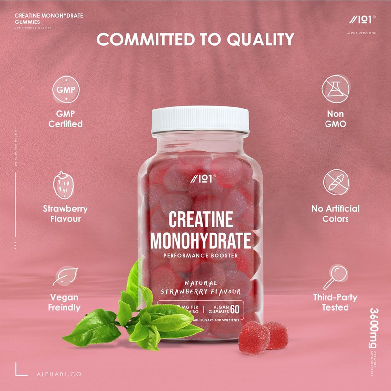 Creatine Monohydrate Gummies 3600mg ~ Proven to Increase Physical Performance