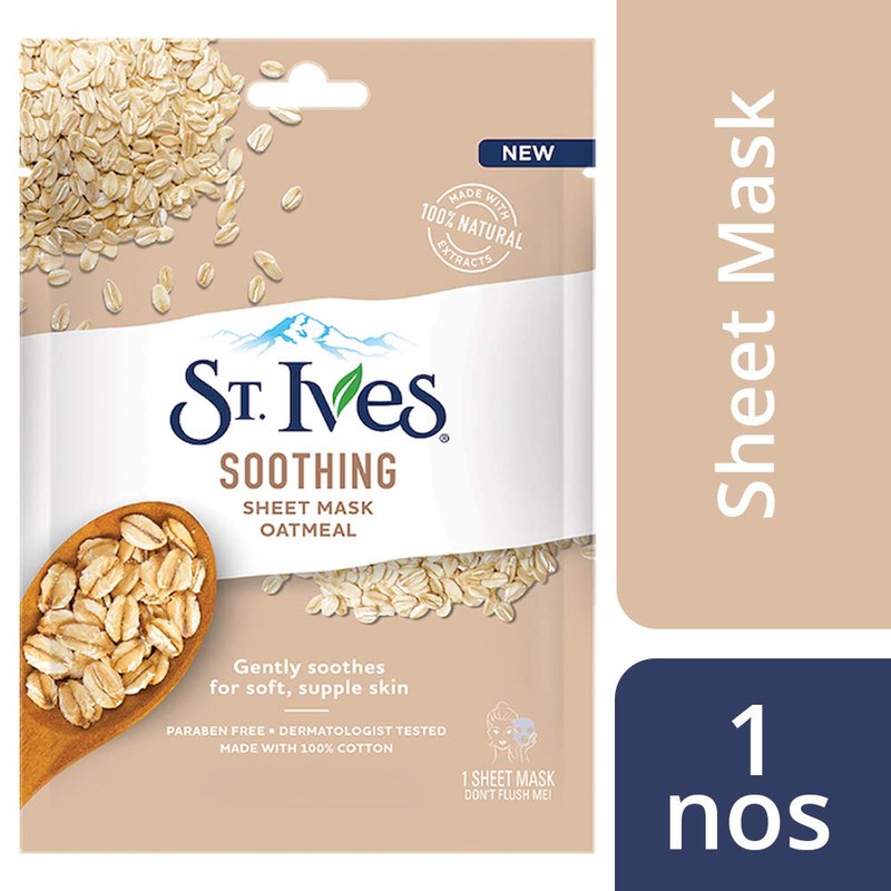 St Ives Sheet Mask 23ml Soothing Oatmeal, Clear
