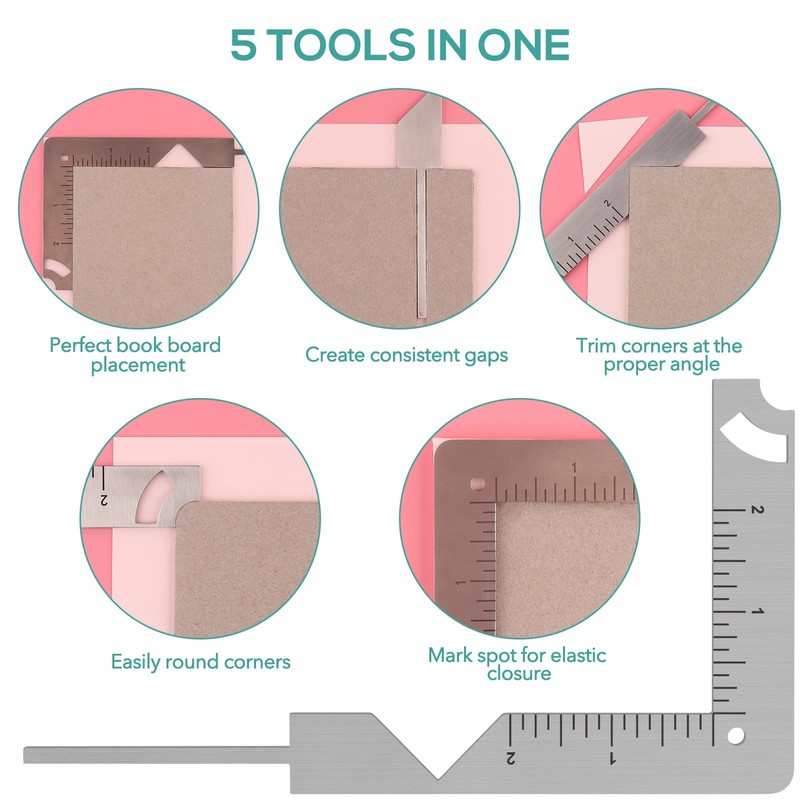 Briartw 5 in 1 Bookbinding Tool Stainless Steel Bookbinding Tool