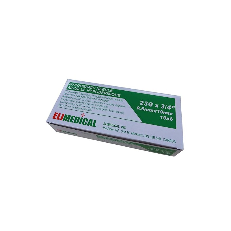 Aguja Luer Lock desechable 32Ga 4 mm, paquete de 100