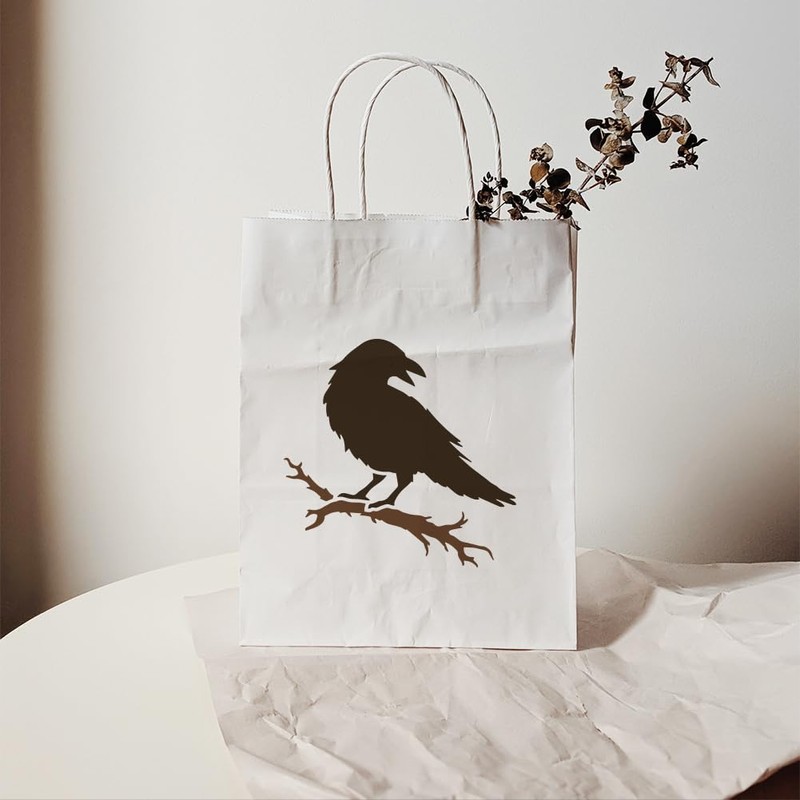 FINGERINSPIRE 9PCS Crow Painting Stencil with Paint Brush 15x15cm