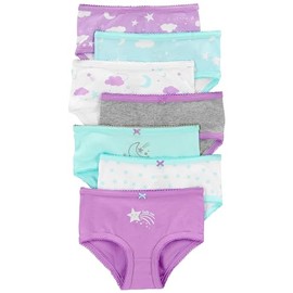 Carter's Girls' Little 7-Pack Underwear (Violet(3K589610)/White, 4-5T)