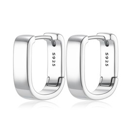 925 Sterling Silver Simple Fashion Small Chunky Women's Earrings Small Chunky Earrings, Hoop Hypoallergenic Design, Jewelry Gifts