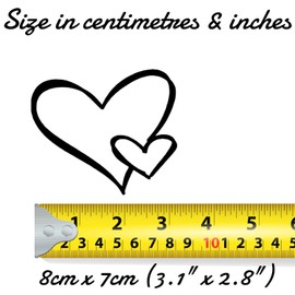 Pack of 6 Love Heart Scribble Stickers - Scrapbook Stickers - Laptop Stickers - Cute Stickers - I Love You Gifts - Heart Stickers - Phone Stickers - Love Gifts for Her (8cm x 7cm, Black)