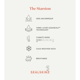 SealSkinz Unisex Starston Waterproof Cold Weather Mid Length Sock Starston Waterproof Socks for Cold Weather, Medium Length (Pack of 1)