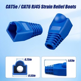 YIOVVOM Soft Plastic Ethernet RJ45 Cable Connector Boots Cover Strain Relief Boots CAT5 CAT5E CAT6 CAT6E 100PCS (Blue)