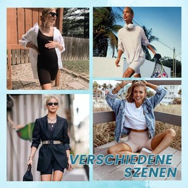 TNNZEET 3er Pack Radlerhose Damen High Waist Shorts Kurze Sporthose Blickdicht Leggings für Sport Yoga Sommer,Schwarz/Schwarz/Schwarz,S-M