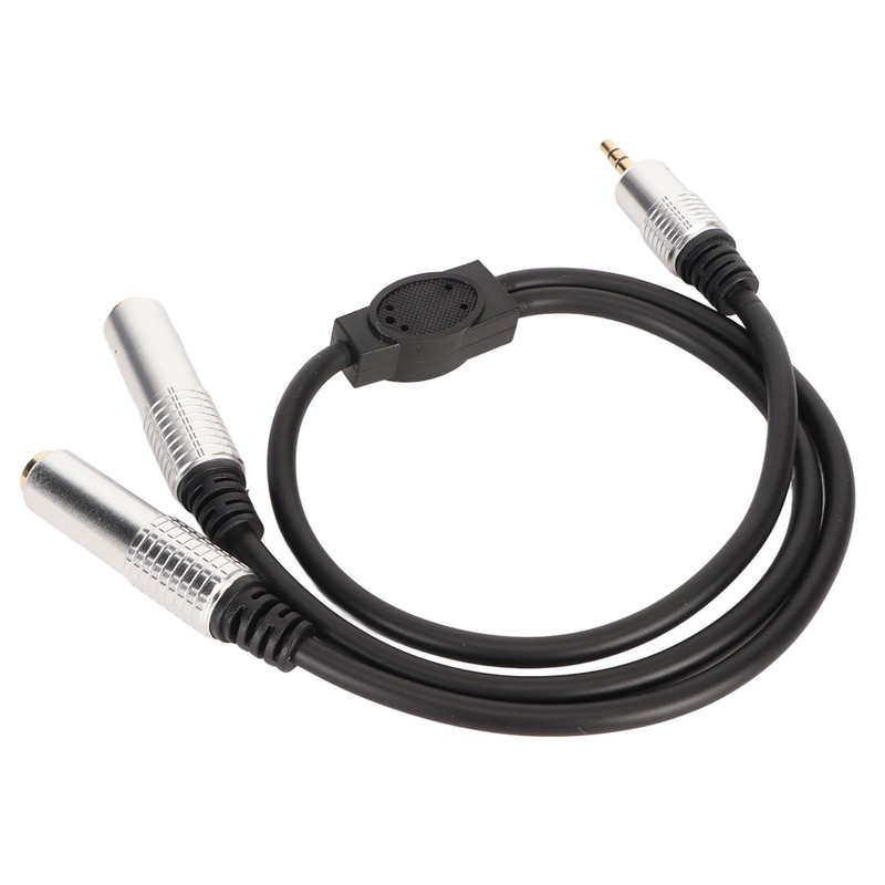 3.5mm to Dual 6.35mm Cable Male to Dual Female Plug