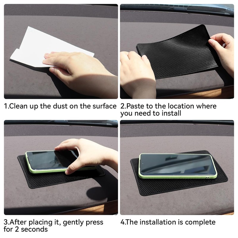 yuntop 2 Pack Car Dashboard Anti-Slip Rubber Pad, Car Dashboard