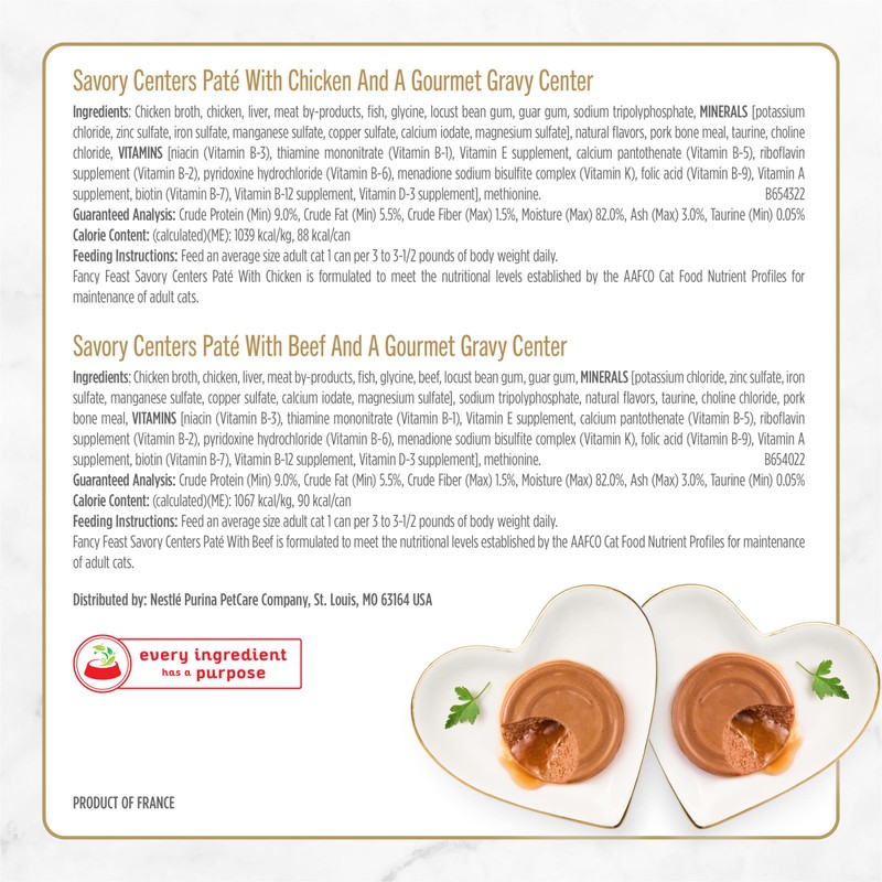 Purina Fancy Feast Savory Centers Wet Cat Food Pate Variety