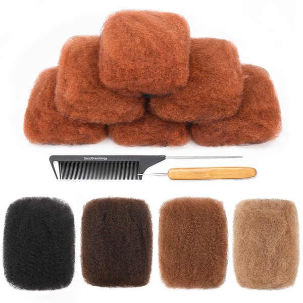 DAIXI Afro Kinkys Bulk Human Hair, 50 Gram Fluffy Soft