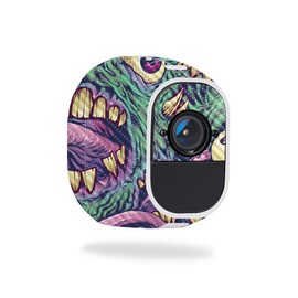 MightySkins Carbon Fiber Skin for Netgear Arlo Pro 2 - Eyes and Teeth | Protective, Durable Textured Carbon Fiber Finish | Easy to Apply, Remove, and Change Styles | Made in The USA