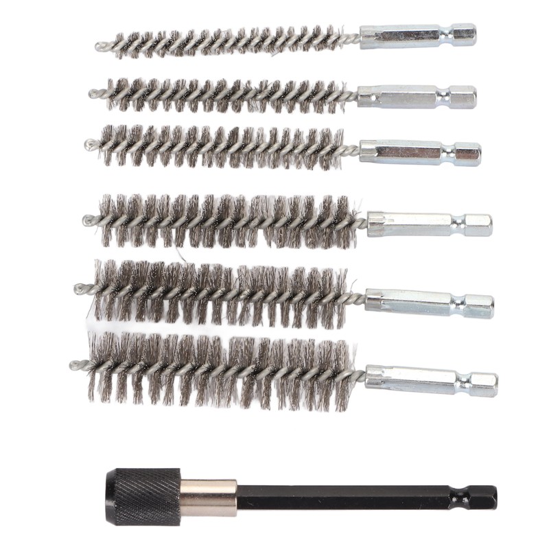 7Pcs Stainless Steel Bore Brush Stainless Steel Bristles Wire Brush