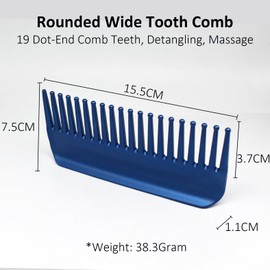 Professional Detangling Wet Comb, Standable Wide Tooth Hair Styling Comb for Men Women Pompadour Long Straight Curly Wavy No Handle Shampoo Comb for Travel, Gymbag, Purse, Home, Office (Blue)