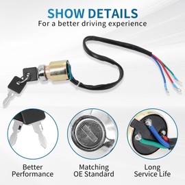 Tektall 71441-94 Ignition Switch with Keys Compatible with Harley Sportster XL 883 XR XL 1200 1994-2011