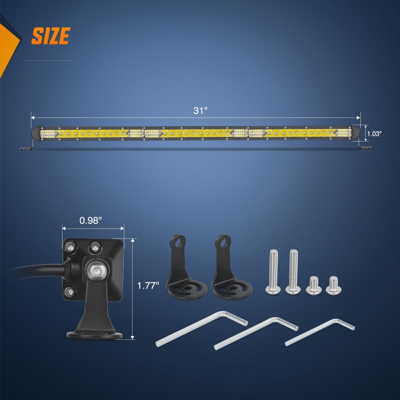 Nilight Slim LED Light Bar 31 Inch 78LED Single Row