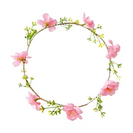 SM SunniMix Floral Headband Flower Crown Handmade Teens Kids Boho Flower Garland for Birthday Seaside Holiday Snapshots Beach Photo Props, pink cherry blossoms