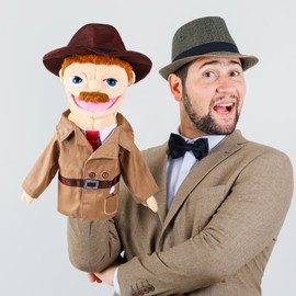 Role Play Hand Puppets Hand Plush Chef Doctor Fireman Pirate Detective Athlete Nurse Worker Hand Puppet Toys Puppets for Kids Storytelling Imaginative Pretend Play Teaching Preschool(Detective)