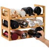 Pumtus 3 Tier Bamboo Water Bottle Organizer, Stackable Bottle Storage