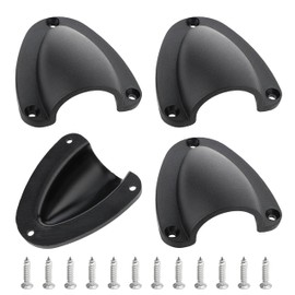 4 Pcs Marine Wire Cable Vent Cover,Nylon Clamshell Hose Vent Cover with Screws,Black Boat Transducer Wiring Cover,Ventilation Cap,Clamshell Vent for Boat,Wire Vent Cover