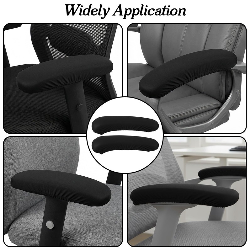 Guduling 2-Pack Arm Rest Pads for Office Chairs,Black Computer Chair