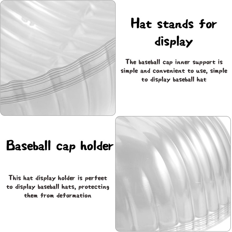 16PCS Hat Shaper Inserts for Baseball Caps, Clear Plastic Display