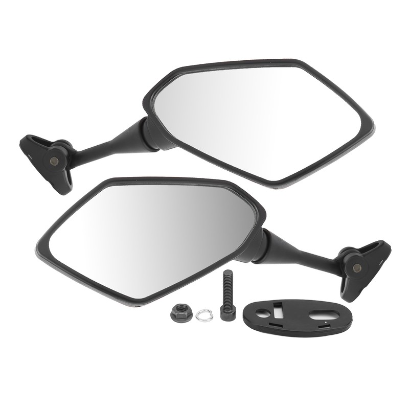 Pair Motorcycle Rearview Mirrors Black Visibility Replacement for Honda CBR