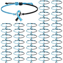 Quelay 50 Pcs Medical Ultrasound Awareness Month Bracelets Bulk Medical Ultrasound Awareness Bracelets Blue and Black Ribbon Motivational Wristband for Women Men Charity Campaign Supplies