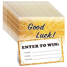Enter to Win Cards,300 Gold Raffle Tickets Entry Form Cards for Contests Gold Raffles Ballots Fairs Carnivals,with Space for Name, Email Address and Phone Number Fields,3.5 x 2 Inches