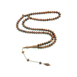 ihvan online, Islamic Prayer Beads (8 mm - 99 Beads), Natural Stone Muslim Prayer Bead, Daily Dhikr Tasbeeh, Subha Tasbih Gift for Ramadan, Kuka Tesbih, Istanbul Cuts, Brown