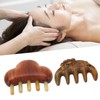 Sandalwood Massaging Comb Lotus Ox Horn Shape Reduce Pressure Wide