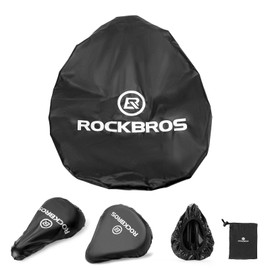Rockbros Saddle Cover, Waterproof, Windproof, Dustproof, Compact, Stretchable, Easy Care, Storage Bag Included, Sports Saddle, Rain Protection, Commuting to Work or School, Mama Chari, Children's