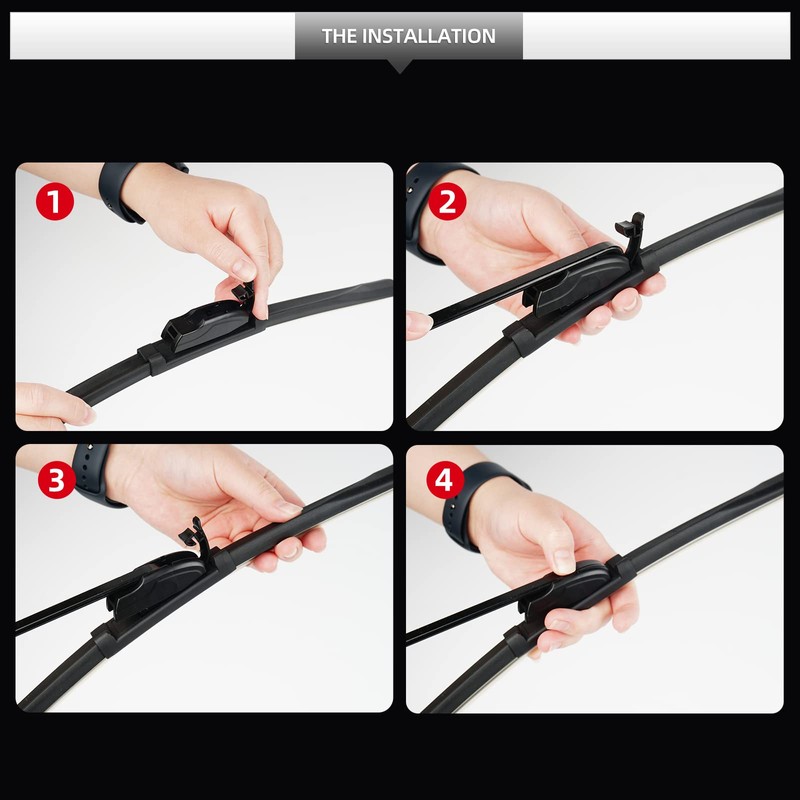 GARDIMU Front and Rear Windshield Wiper Blades, 3 Pcs Front