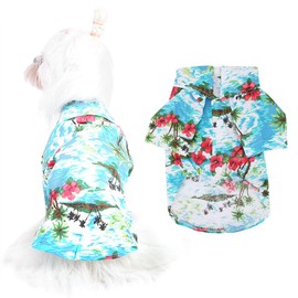 Dog Shirt, Hawaiian Style Pet Clothes Dog Apparel Suit with Coconut Tree Print for Small Pet Dog Cat[S] Dresses