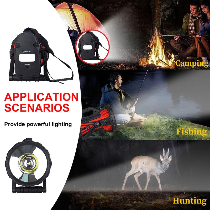 Rechargeable Spotlights Handheld, 10000LM Cool Giant Remote Spotlight for Hunting,